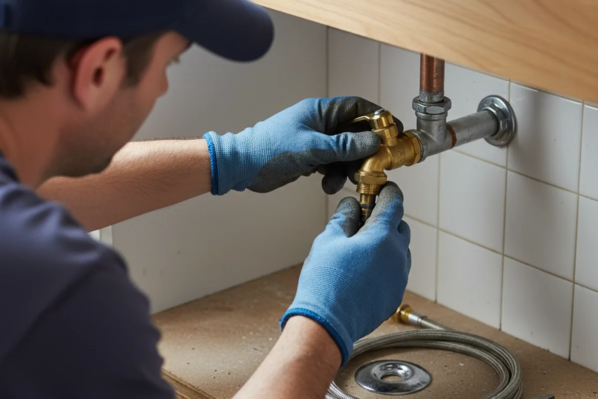 Shutoff valve and fitting work during Emergency Plumbing in Unionville